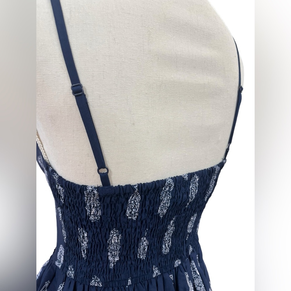 Band of Gypsies Mini Dress Navy & White Paisley Style Panex Overseas - Picture 6 of 11